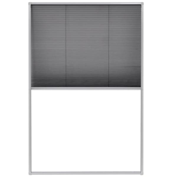 Plisserat insektsnät för fönster 80x120 cm aluminium