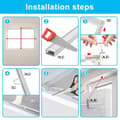 Miniatyrbild 6 av 8: Flugnät insektsskärm fönster 120 x 240 CM aluminiumram myggnät insektsskärm utan borrning vit