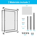 Miniatyrbild 5 av 8: Flugnät insektsskärm fönster 120 x 240 CM aluminiumram myggnät insektsskärm utan borrning svart
