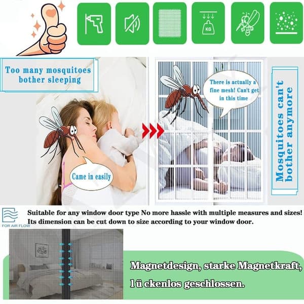 OBOSOE Magnetisk myggnätsdörr, myggnätsdörr, ultrafint nät, kraftfulla magneter