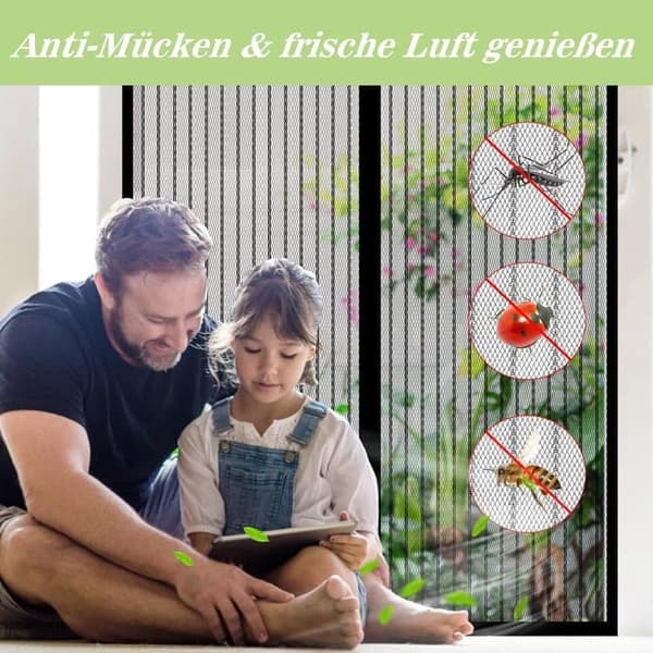 OBOSOE Magnetisk myggnätsdörr, myggnätsdörr, ultrafint nät, kraftfulla magneter