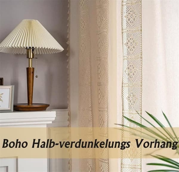 Lollanda Bohemian Woven Curtain – Retro Country Style, Dekorativt Gardin til Vinduer og Hjem