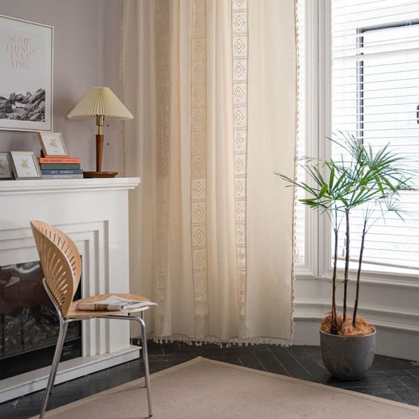 Lollanda Bohemian Woven Curtain – Retro Country Style, Dekorativt Gardin til Vinduer og Hjem