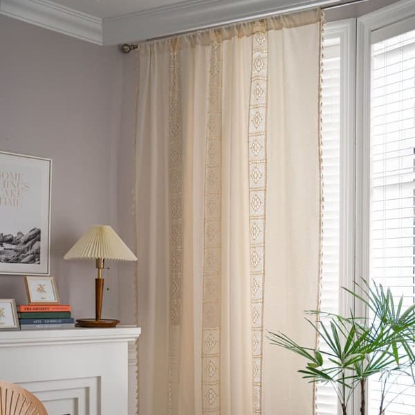 Lollanda Bohemian Woven Curtain – Retro Country Style, Dekorativt Gardin til Vinduer og Hjem