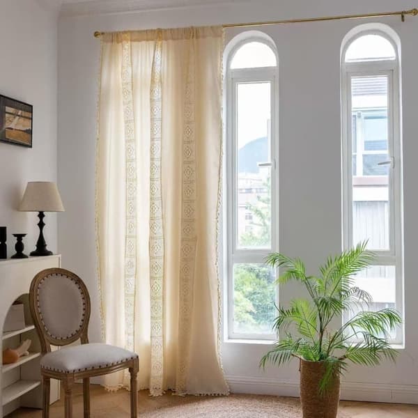 Lollanda Bohemian Woven Curtain – Retro Country Style, Dekorativt Gardin til Vinduer og Hjem