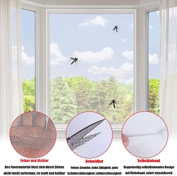 Lollanda insektafvisende myggenet til vindue, 130x150 cm, Cutable
