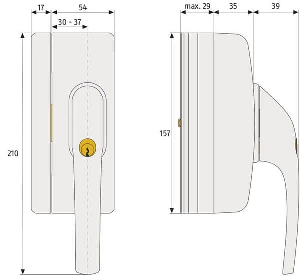 Fönstertillbehör - takfönsterkontakt - fönsterisoleringsblock - Abus fönstervev - 36771