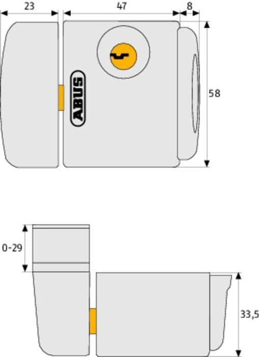 Fönstertillbehör - takfönsterkontakt - fönsterisoleringsblock - Abus fönstervev - 31737