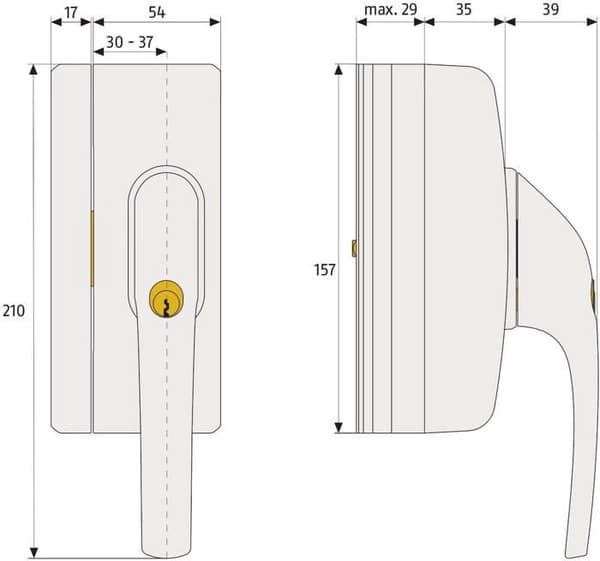 Fönstertillbehör - takfönsterkontakt - fönsterisoleringsblock - Abus fönstervev - 36983