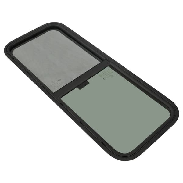 Karavan Skjutfönster, Härdat Svart Glas, Hållbar Aluminiumlegering, Universell Passform