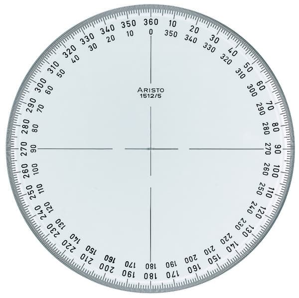 Aristo AR-1512/5 kompasrose 360° 12 cm krystalklart plexiglas