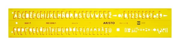 Aristo AR-5301/7 Bogstavskabelon 7mm H-profil Bogstavform B Lige