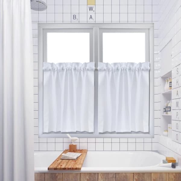 Vaffelkøkken Tier Gardiner, Vandafvisende, 30 x 36 Tommer,HVID, 30x36 tommer