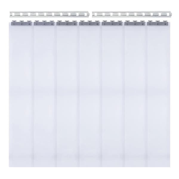 PVC-nauhaovet, 2m x 18cm per nauha, 7 kappaletta, kirkas,läpinäkyvä