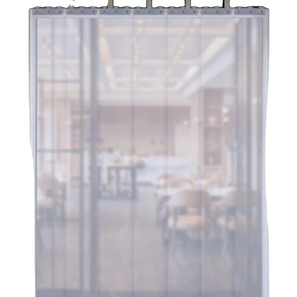 PVC Transparent Dørgardin, Klart Materiale, 2m Lange Strimler,Klar