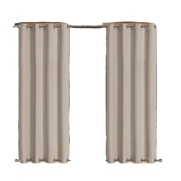 Vandtætte udendørs gardiner, høj skygge 70%-90%, 100% polyester, rustbestandige øjer,W108xL55in-275x140cm, Beige