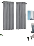 Miniatyrbild 1 av 2: Köksgardin, Elegant Grå Design, Premium Polyester Tyg,2st-grå, 30x45 tum