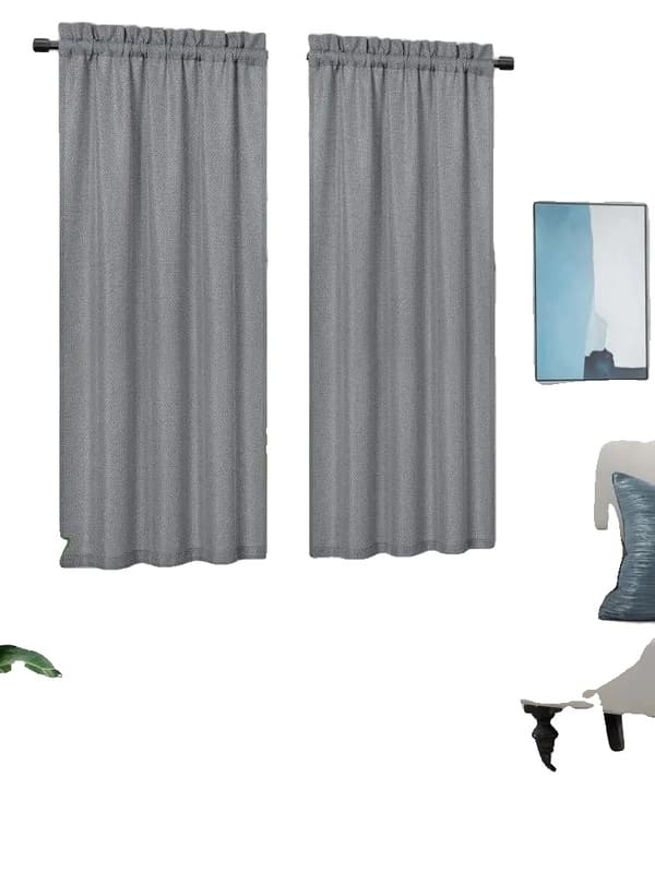 Köksgardin, Elegant Grå Design, Premium Polyester Tyg,2st-grå, 30x45 tum