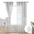 Pikkukuva 1 / 2: Voile-silmukkaverhot, kukkakirjailu, läpikuultava kangas,2 paneelia, 52x72 tuumaa