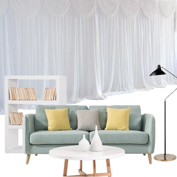Vinduesgardin, Elegant Swag Valance, 300 cm Længde, Alsidig til Begivenheder