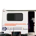 Miniatyrbillede 1 af 4: Caravan Skydedørsvindue, Hærdet Sort Glas, Holdbar Aluminiumlegering, Universel Pasform