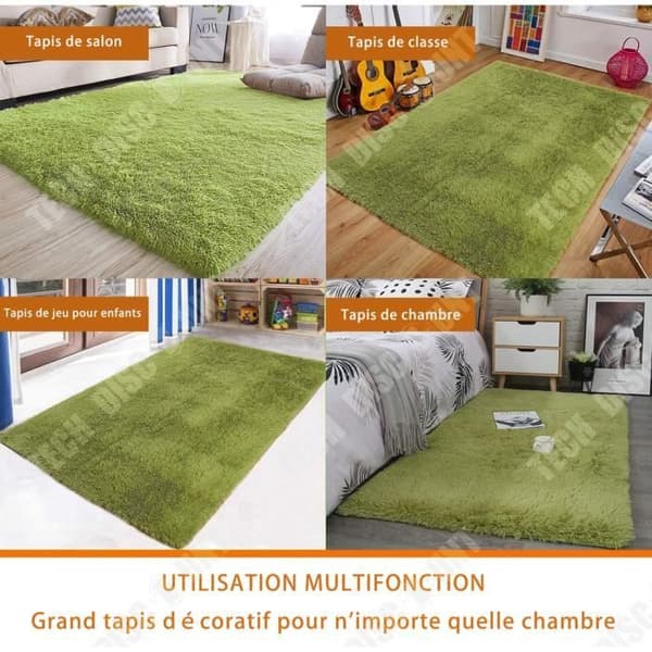 TD® Halkfri matta Sovrumsmatta Heminredningsmatta Barnmatta 160 X 230 cm (Grön)