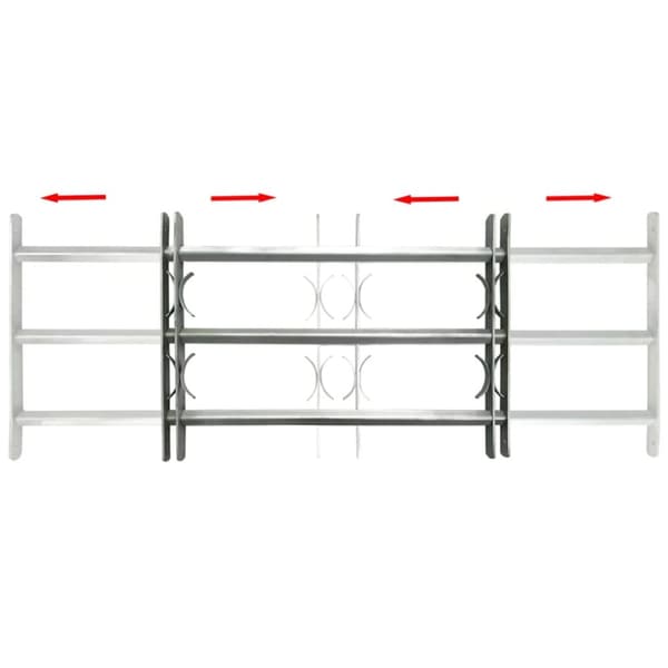 Fönstergaller med 3 stänger 700-1050 mm justerbart