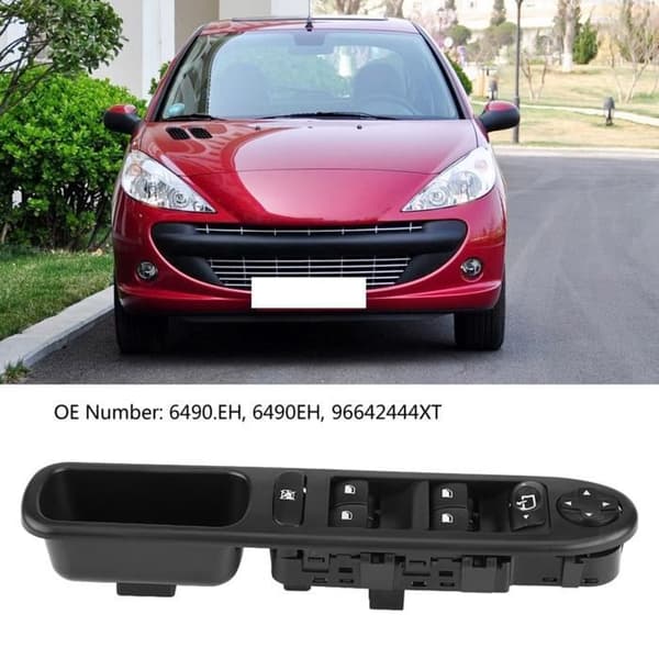 Qqmora Fönsterlyftsbrytare Fram Vänster Elektrisk Huvudfönsterkontrollbrytare för 207 Auto Switch
