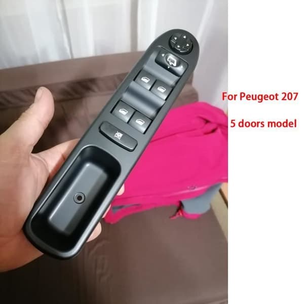 Elektrisk fönsterkontrollknapp, vänster fram fönsterhissknapp för Peugeot 207 2006 2013 201