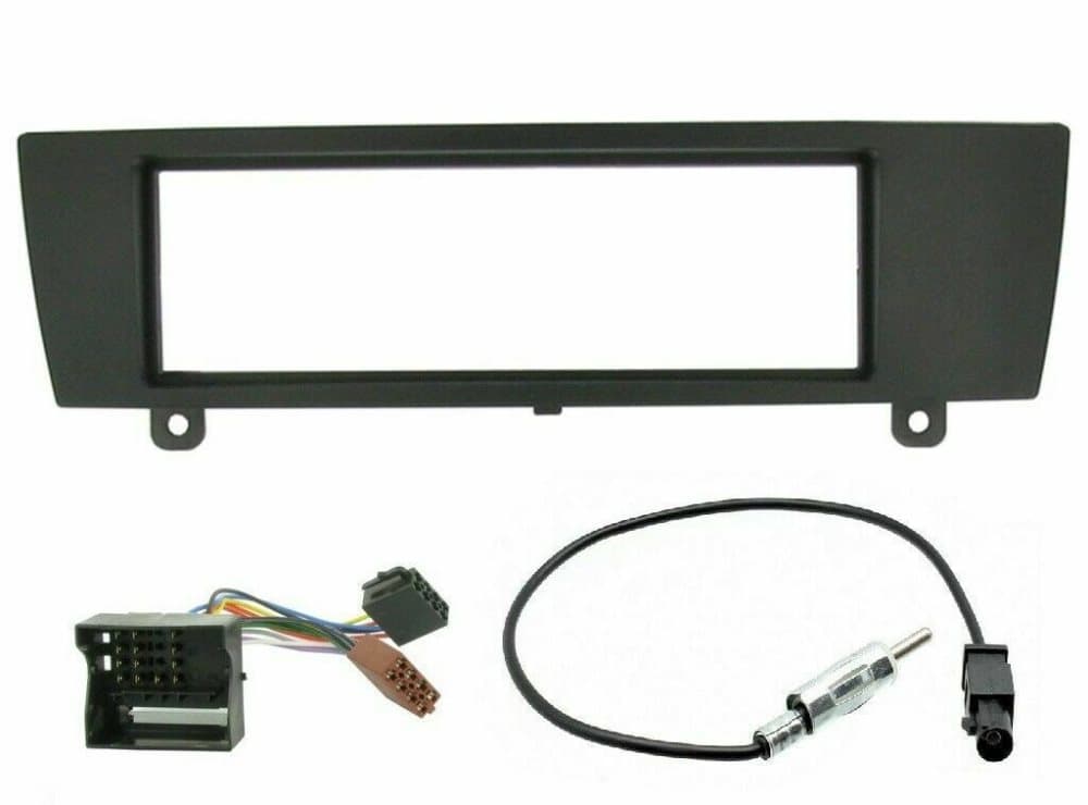 black Single Din Stereo Facia Wiring Loom Lead Aerial Kit For Bmw 1 Series E87