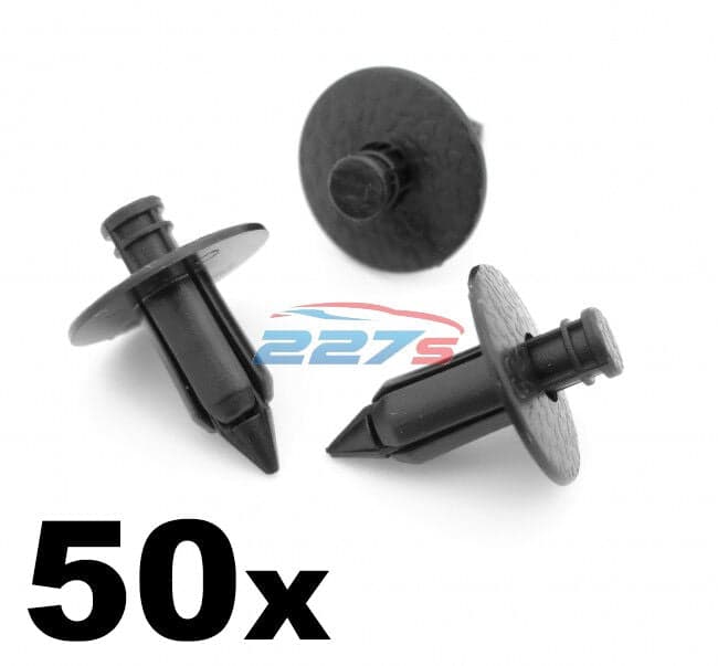 50x 7mm Push Fit Plastic Trim Panel Clips- Same as Toyota 90467-07043-C0