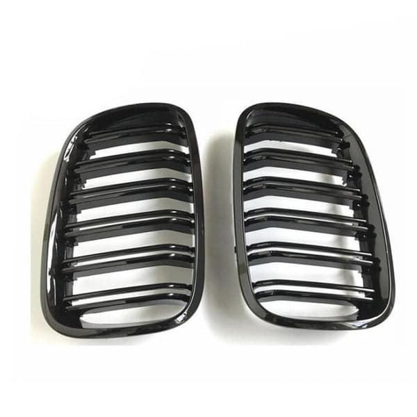 Pair Gloss Black Front Bumper Kidney Grille For BMW X5 X6 E70 E71 2007-2013