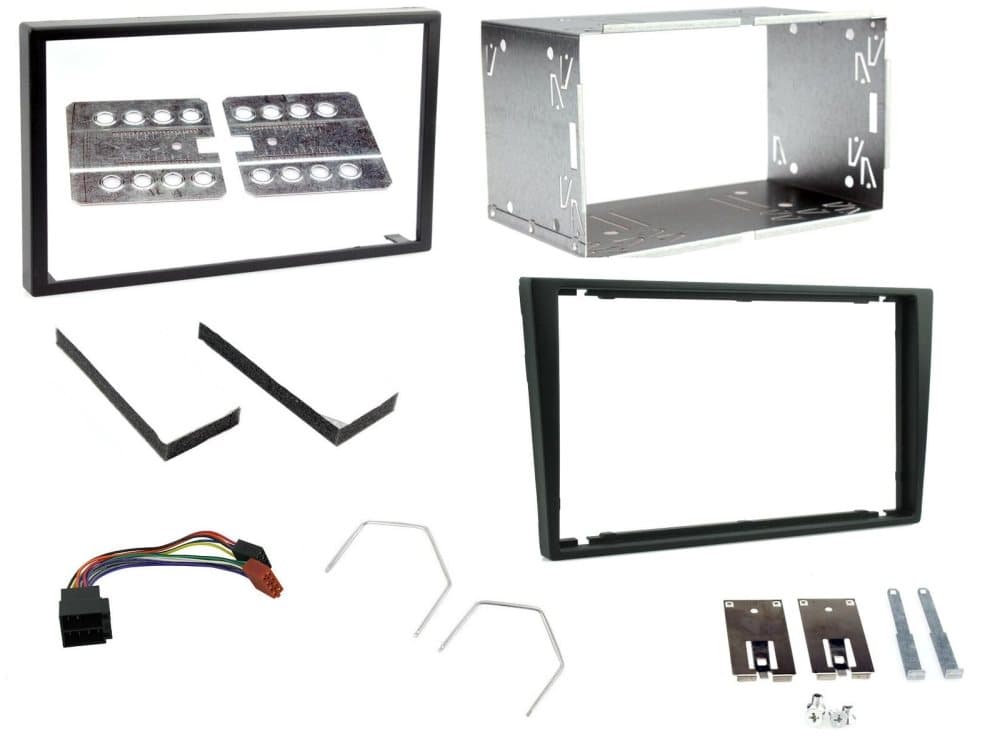 Radio Stereo Double 2 Din Black Facia Fascia Adaptor Cage Kit For Vauxhall