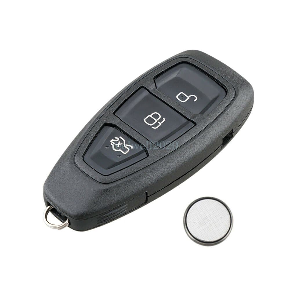For Ford Focus Mondeo C-Max Fiesta 3 Button Smart Remote Key Fob Case + Battery