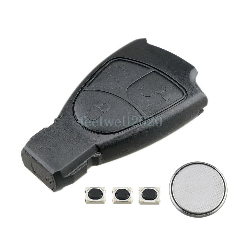 3 Button Key Fob Case Battery For Mercedes Benz C S E CLK 2000-2006 Repair Kit