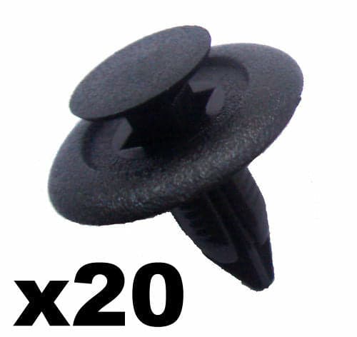20x 6mm Plastic Trim Clips- Fit some Honda & Nissan- Panel Fascia Liner Card