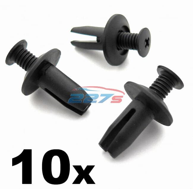 10x 8mm Screw Fit Plastic Trim Clips- Ford Bumper & Rocker Panel W710250-S300