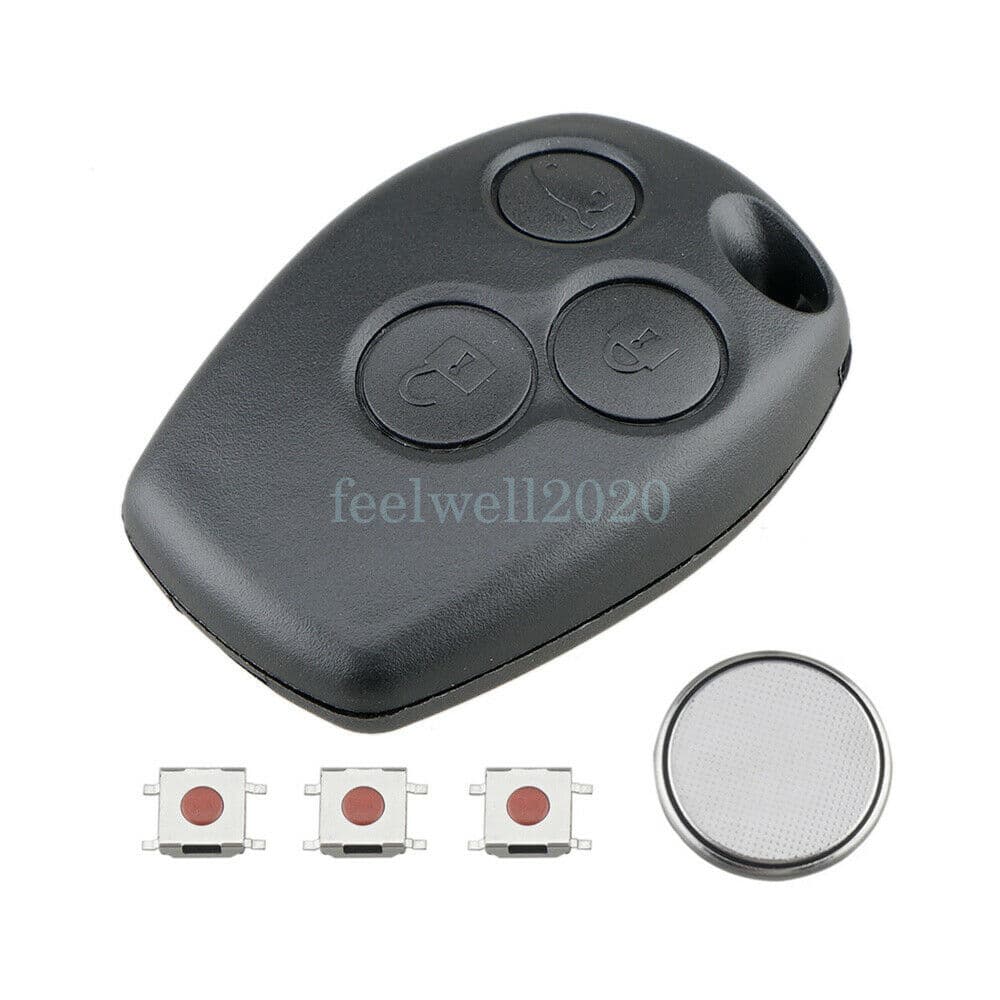 Key Fob Case 3 Button For For Renault Clio Modus Twingo Vivaro Movano + Battery