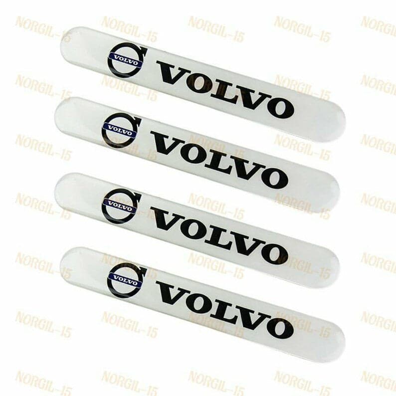 New For Volvo White Car Trunk Side Fenders Door Badge Scratch Guard Sticker X4 White