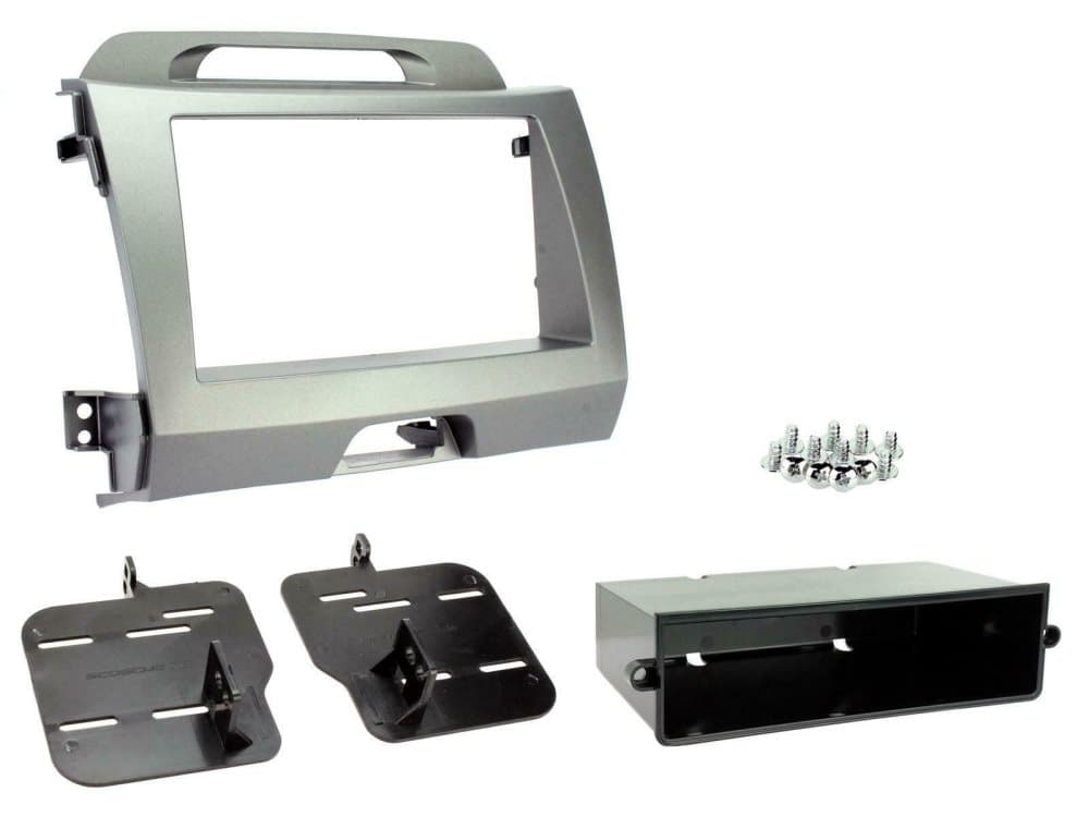 Radio Stereo Facia Fascia Plate Ct23ki51 For Kia Sportage Single Double Silver