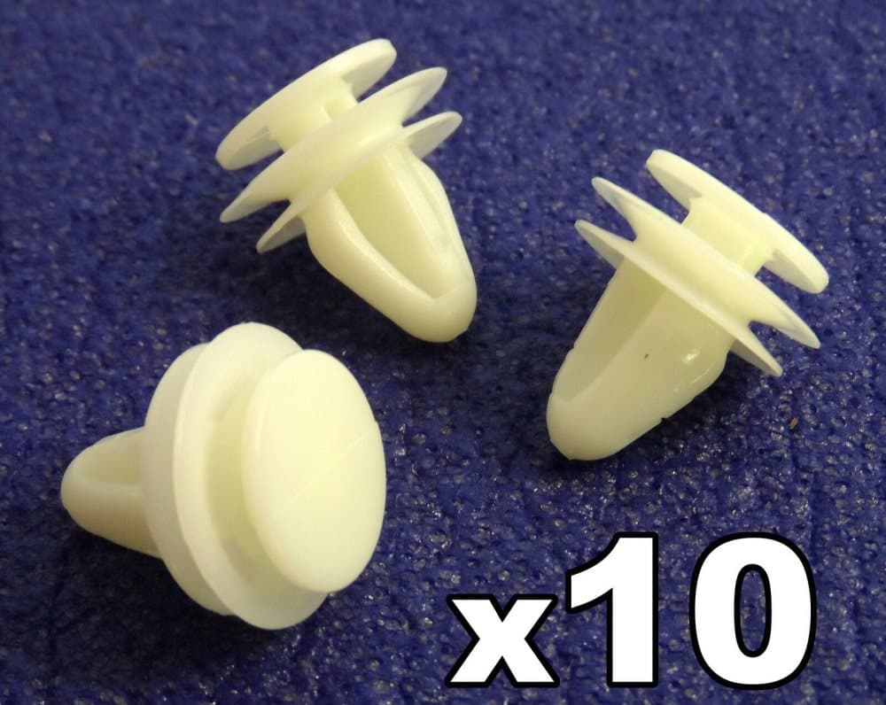 10x Honda Plastic Trim Clips- Door Card Panel Clips for S2000, Prelude BB5, Logo