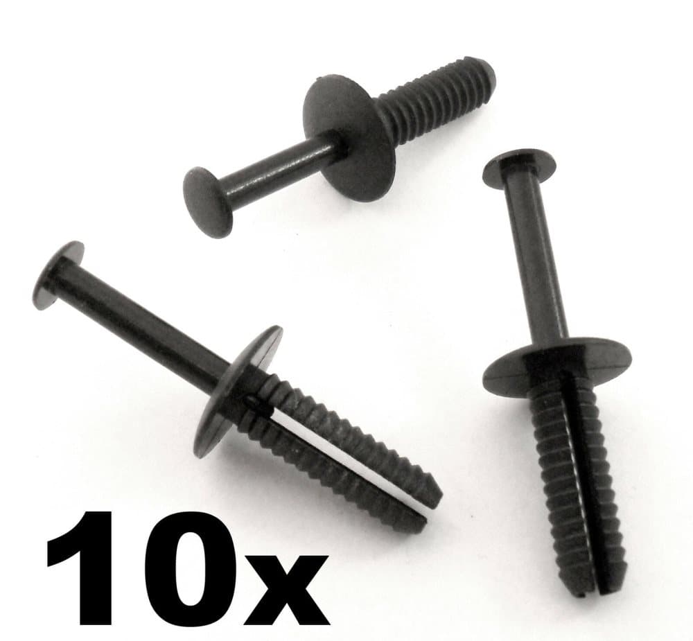 10x BMW 6mm Push Fit Plastic Rivet Pin Clip- Bumpers, Interior Trim Panel Fascia