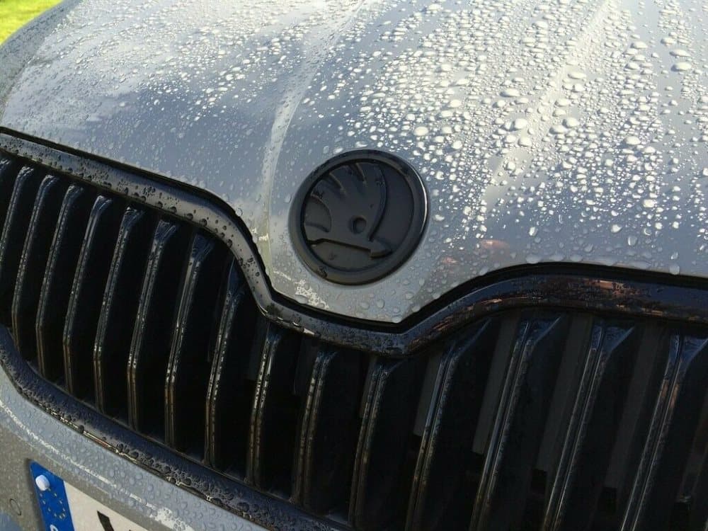 Black 90mm emblem badge 3m adhesive front rear bonnet boot FOR Skoda models