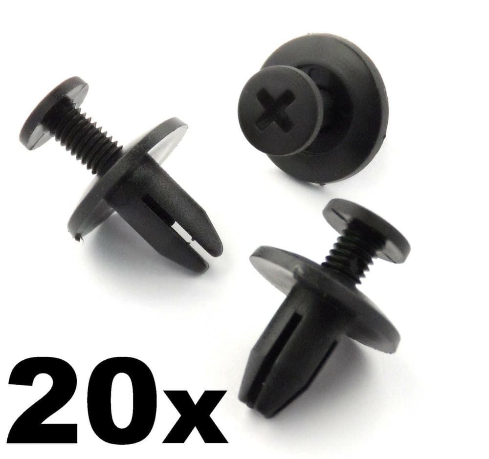 20x Honda 6mm Screw Fit Rivet- Interior Trim Clips for Cowls, Panels & Covers