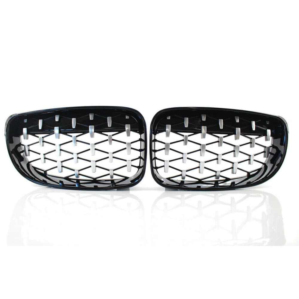 Front Kidney Diamond Grill Grilles For BMW 1 Series E81 E82 E87 E88 LCI 07-13