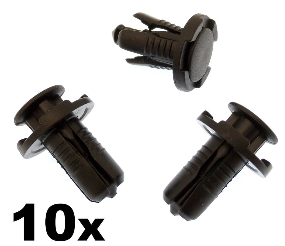 10x Plastic Bumper & Grille Cover Clips for Subaru, 10mm Push Fit Rivet Fastener