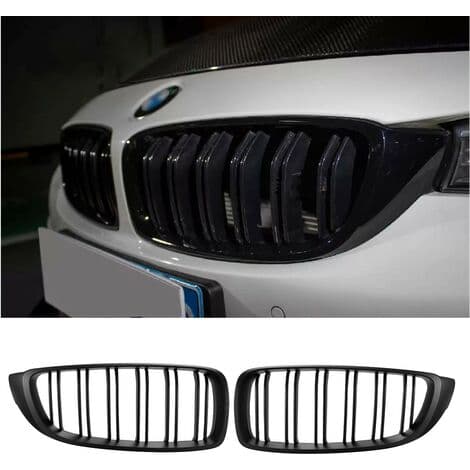 Pair Front Kidney Grill Grilles Twin Bar For BMW F32/F33/F36 4-Series 2013-2016