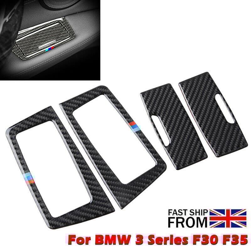 4PCS Carbon Fiber Car Interior Ashtray Trim For BMW 3 4 Series F30 F32 2013-2018