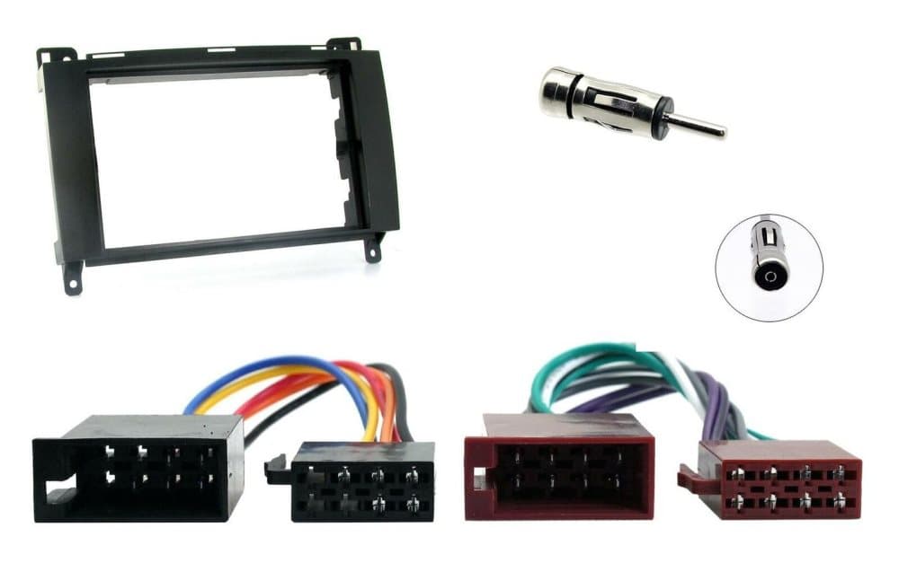 double Din Stereo Radio Facia Panel ISO Wiring Loom Harness Kit Fits Mercedes