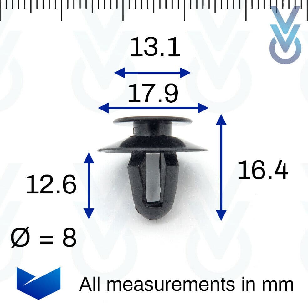 10x VVO® Interior Pillar Trim Clips for some Mini Countryman, Paceman